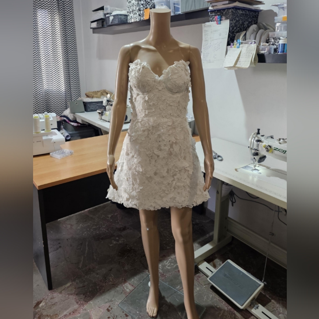 Butterfly White Dress With Detachable Overlay Skirt Custom By Atelier Tami Etsy
